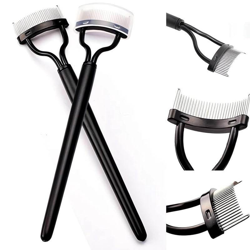 Corconess Eyelash Comb, 2PCS Eyelash Separator Tool Lash Comb Lash Separator With Cover For Girls Women Eye Makeup Brushes Separator Mascara Applicator Tools With Metal Teeth - Image 2